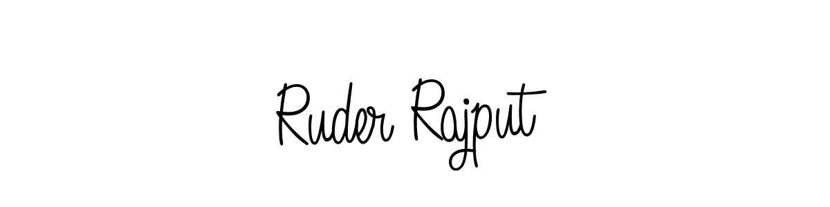 You should practise on your own different ways (Angelique-Rose-font-FFP) to write your name (Ruder Rajput) in signature. don't let someone else do it for you. Ruder Rajput signature style 5 images and pictures png