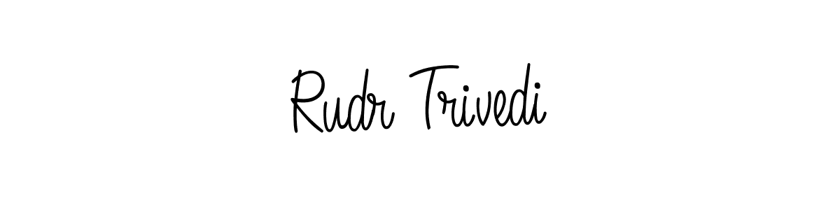 The best way (Angelique-Rose-font-FFP) to make a short signature is to pick only two or three words in your name. The name Rudr Trivedi include a total of six letters. For converting this name. Rudr Trivedi signature style 5 images and pictures png