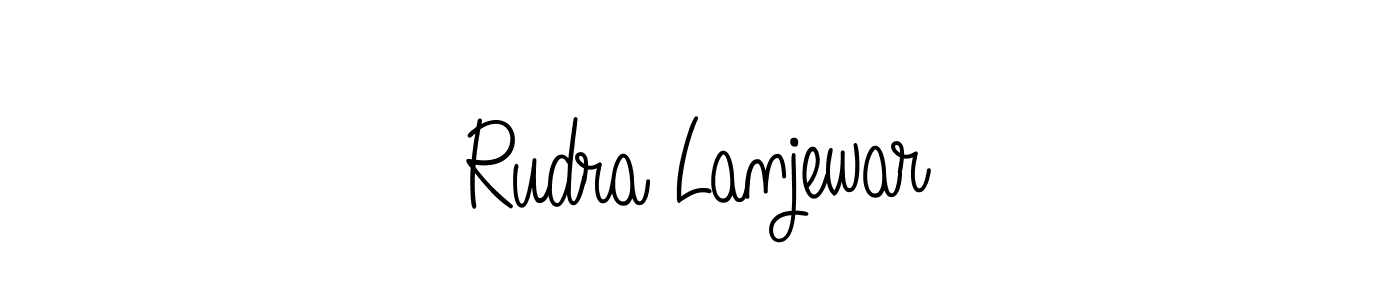 Use a signature maker to create a handwritten signature online. With this signature software, you can design (Angelique-Rose-font-FFP) your own signature for name Rudra Lanjewar. Rudra Lanjewar signature style 5 images and pictures png