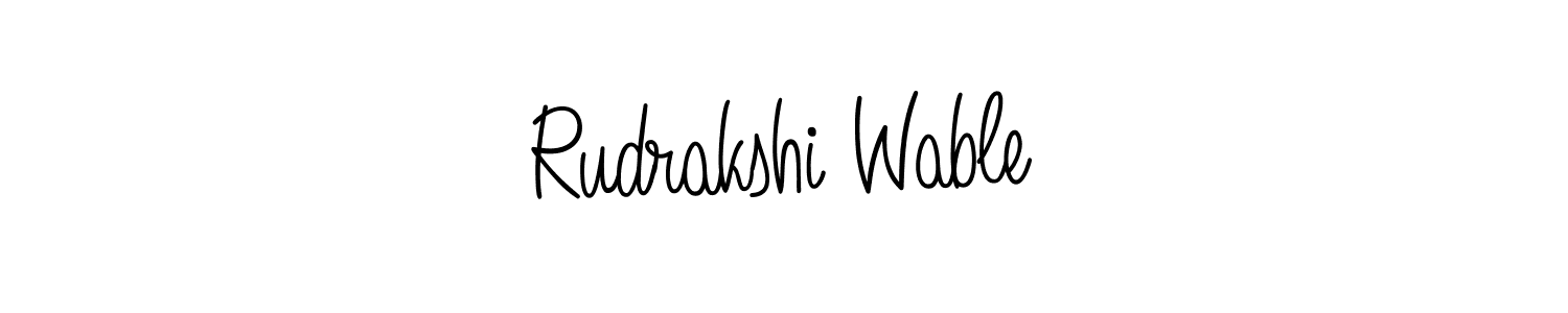 Rudrakshi Wable stylish signature style. Best Handwritten Sign (Angelique-Rose-font-FFP) for my name. Handwritten Signature Collection Ideas for my name Rudrakshi Wable. Rudrakshi Wable signature style 5 images and pictures png