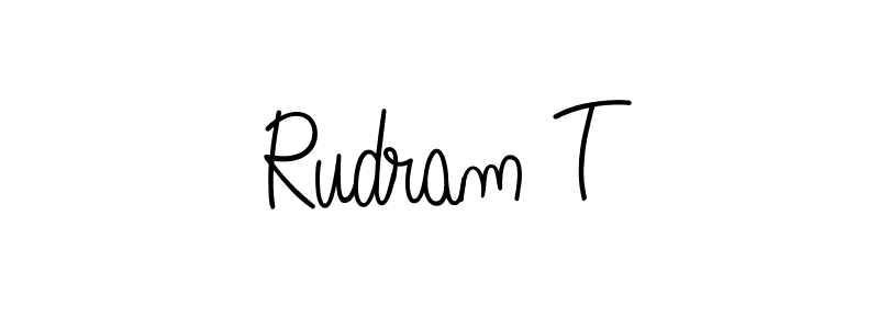 Make a beautiful signature design for name Rudram T. With this signature (Angelique-Rose-font-FFP) style, you can create a handwritten signature for free. Rudram T signature style 5 images and pictures png
