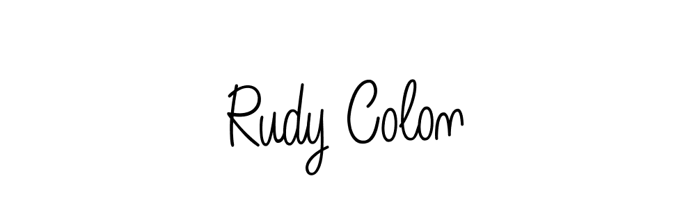 You should practise on your own different ways (Angelique-Rose-font-FFP) to write your name (Rudy Colon) in signature. don't let someone else do it for you. Rudy Colon signature style 5 images and pictures png