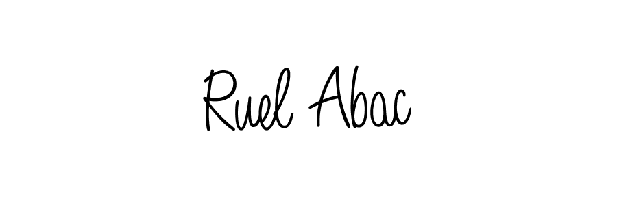 Create a beautiful signature design for name Ruel Abac. With this signature (Angelique-Rose-font-FFP) fonts, you can make a handwritten signature for free. Ruel Abac signature style 5 images and pictures png