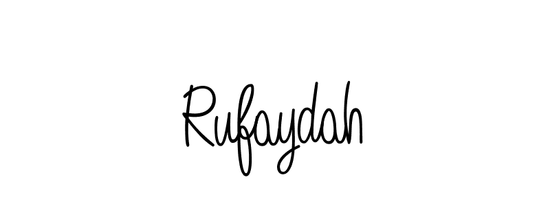 Make a beautiful signature design for name Rufaydah. With this signature (Angelique-Rose-font-FFP) style, you can create a handwritten signature for free. Rufaydah signature style 5 images and pictures png