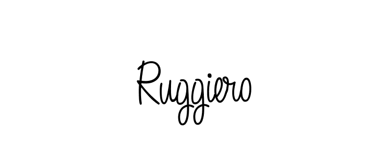 Use a signature maker to create a handwritten signature online. With this signature software, you can design (Angelique-Rose-font-FFP) your own signature for name Ruggiero. Ruggiero signature style 5 images and pictures png