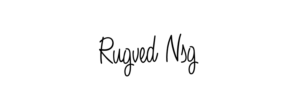 Use a signature maker to create a handwritten signature online. With this signature software, you can design (Angelique-Rose-font-FFP) your own signature for name Rugved Nsg. Rugved Nsg signature style 5 images and pictures png