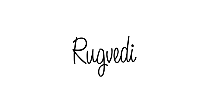 Make a beautiful signature design for name Rugvedi. With this signature (Angelique-Rose-font-FFP) style, you can create a handwritten signature for free. Rugvedi signature style 5 images and pictures png