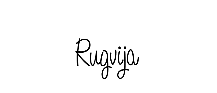 How to make Rugvija name signature. Use Angelique-Rose-font-FFP style for creating short signs online. This is the latest handwritten sign. Rugvija signature style 5 images and pictures png