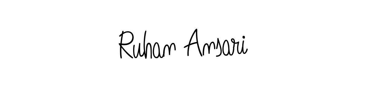 Use a signature maker to create a handwritten signature online. With this signature software, you can design (Angelique-Rose-font-FFP) your own signature for name Ruhan Ansari. Ruhan Ansari signature style 5 images and pictures png