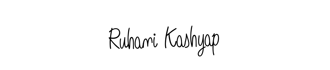 How to Draw Ruhani Kashyap signature style? Angelique-Rose-font-FFP is a latest design signature styles for name Ruhani Kashyap. Ruhani Kashyap signature style 5 images and pictures png
