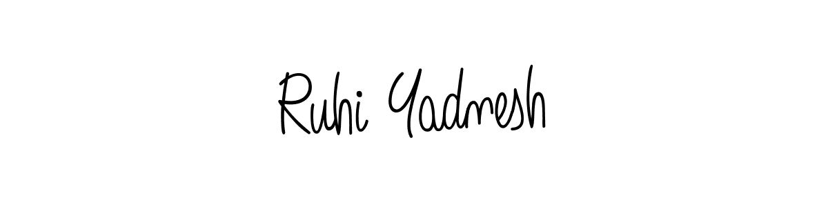 How to make Ruhi Yadnesh name signature. Use Angelique-Rose-font-FFP style for creating short signs online. This is the latest handwritten sign. Ruhi Yadnesh signature style 5 images and pictures png
