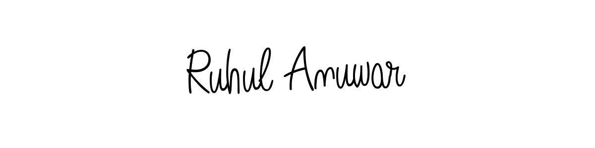 Design your own signature with our free online signature maker. With this signature software, you can create a handwritten (Angelique-Rose-font-FFP) signature for name Ruhul Anuwar. Ruhul Anuwar signature style 5 images and pictures png