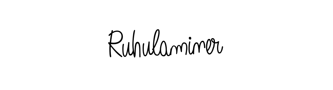 Design your own signature with our free online signature maker. With this signature software, you can create a handwritten (Angelique-Rose-font-FFP) signature for name Ruhulaminer. Ruhulaminer signature style 5 images and pictures png