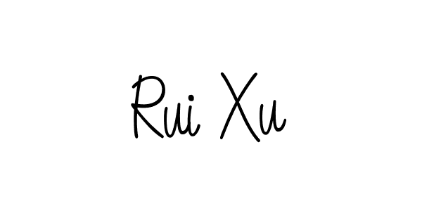 The best way (Angelique-Rose-font-FFP) to make a short signature is to pick only two or three words in your name. The name Rui Xu include a total of six letters. For converting this name. Rui Xu signature style 5 images and pictures png