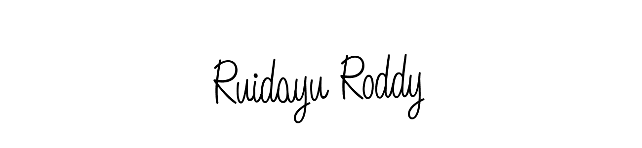 Make a beautiful signature design for name Ruidayu Roddy. With this signature (Angelique-Rose-font-FFP) style, you can create a handwritten signature for free. Ruidayu Roddy signature style 5 images and pictures png