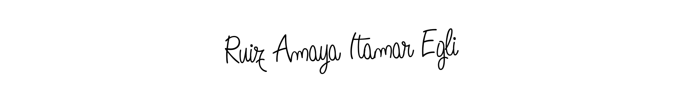 You should practise on your own different ways (Angelique-Rose-font-FFP) to write your name (Ruiz Amaya Itamar Egli) in signature. don't let someone else do it for you. Ruiz Amaya Itamar Egli signature style 5 images and pictures png