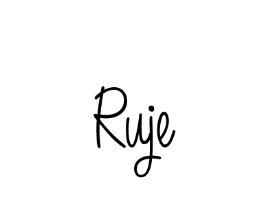 How to make Ruje name signature. Use Angelique-Rose-font-FFP style for creating short signs online. This is the latest handwritten sign. Ruje signature style 5 images and pictures png