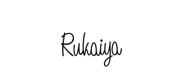 Also You can easily find your signature by using the search form. We will create Rukaiya name handwritten signature images for you free of cost using Angelique-Rose-font-FFP sign style. Rukaiya signature style 5 images and pictures png