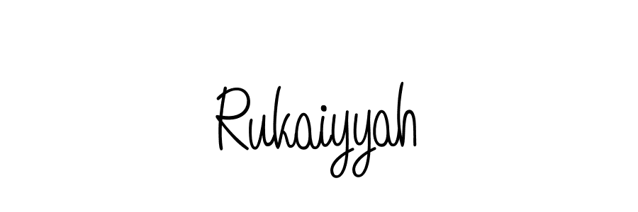You should practise on your own different ways (Angelique-Rose-font-FFP) to write your name (Rukaiyyah) in signature. don't let someone else do it for you. Rukaiyyah signature style 5 images and pictures png