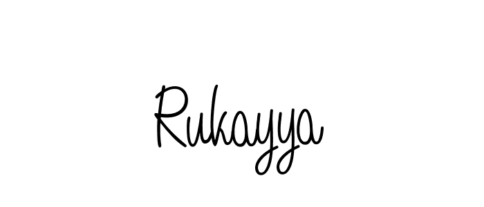 How to make Rukayya name signature. Use Angelique-Rose-font-FFP style for creating short signs online. This is the latest handwritten sign. Rukayya signature style 5 images and pictures png