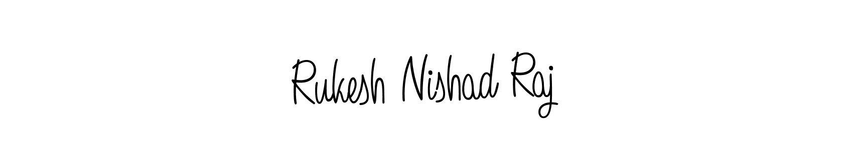The best way (Angelique-Rose-font-FFP) to make a short signature is to pick only two or three words in your name. The name Rukesh Nishad Raj include a total of six letters. For converting this name. Rukesh Nishad Raj signature style 5 images and pictures png