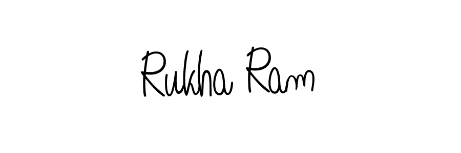 Use a signature maker to create a handwritten signature online. With this signature software, you can design (Angelique-Rose-font-FFP) your own signature for name Rukha Ram. Rukha Ram signature style 5 images and pictures png