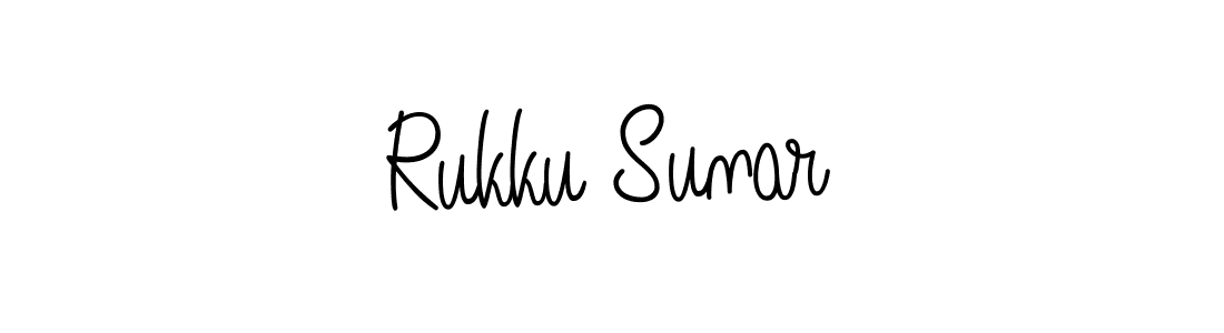 Use a signature maker to create a handwritten signature online. With this signature software, you can design (Angelique-Rose-font-FFP) your own signature for name Rukku Sunar. Rukku Sunar signature style 5 images and pictures png