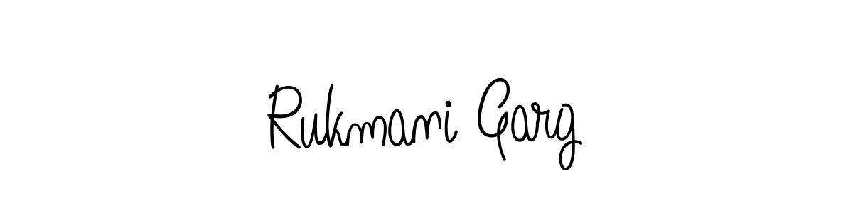 How to make Rukmani Garg name signature. Use Angelique-Rose-font-FFP style for creating short signs online. This is the latest handwritten sign. Rukmani Garg signature style 5 images and pictures png