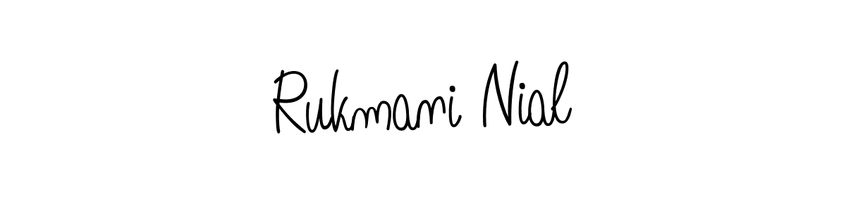 Also we have Rukmani Nial name is the best signature style. Create professional handwritten signature collection using Angelique-Rose-font-FFP autograph style. Rukmani Nial signature style 5 images and pictures png