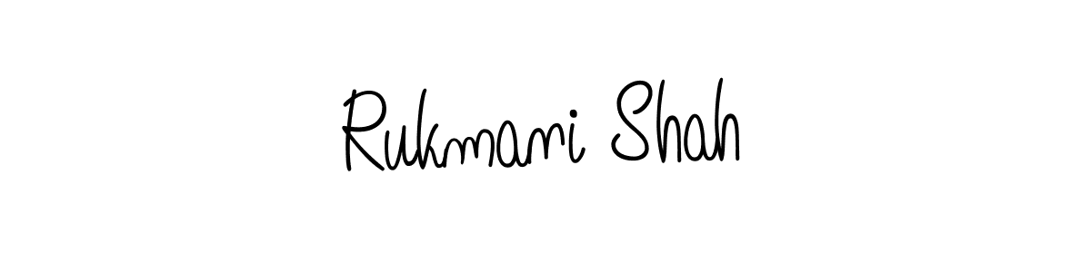 The best way (Angelique-Rose-font-FFP) to make a short signature is to pick only two or three words in your name. The name Rukmani Shah include a total of six letters. For converting this name. Rukmani Shah signature style 5 images and pictures png