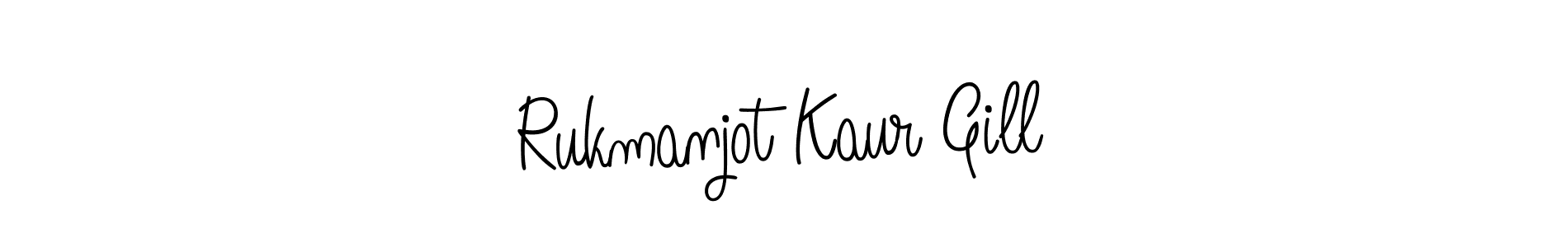 Make a beautiful signature design for name Rukmanjot Kaur Gill. With this signature (Angelique-Rose-font-FFP) style, you can create a handwritten signature for free. Rukmanjot Kaur Gill signature style 5 images and pictures png