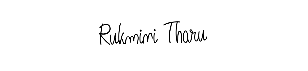 Also we have Rukmini Tharu name is the best signature style. Create professional handwritten signature collection using Angelique-Rose-font-FFP autograph style. Rukmini Tharu signature style 5 images and pictures png