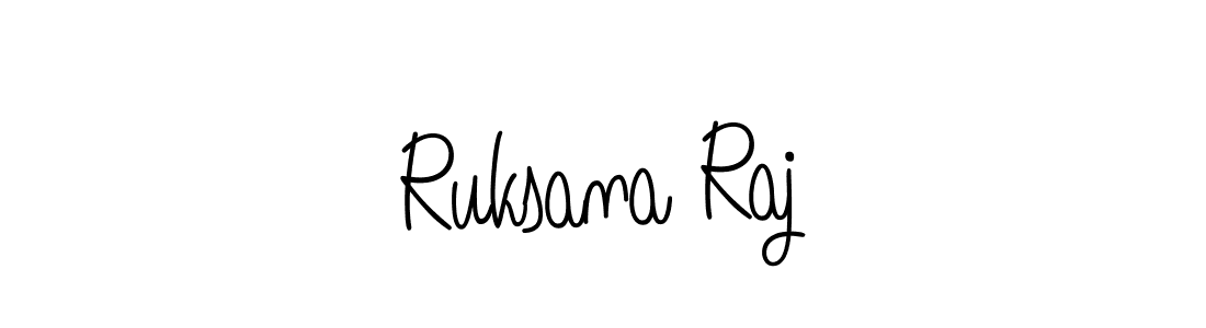 You should practise on your own different ways (Angelique-Rose-font-FFP) to write your name (Ruksana Raj) in signature. don't let someone else do it for you. Ruksana Raj signature style 5 images and pictures png