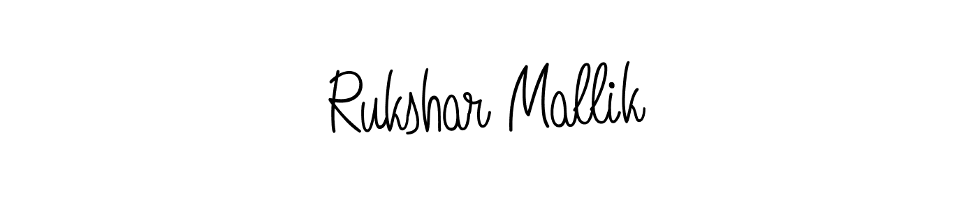 Make a beautiful signature design for name Rukshar Mallik. With this signature (Angelique-Rose-font-FFP) style, you can create a handwritten signature for free. Rukshar Mallik signature style 5 images and pictures png