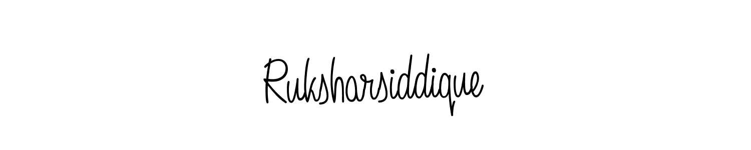 How to make Ruksharsiddique name signature. Use Angelique-Rose-font-FFP style for creating short signs online. This is the latest handwritten sign. Ruksharsiddique signature style 5 images and pictures png