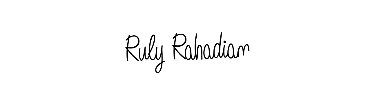 Similarly Angelique-Rose-font-FFP is the best handwritten signature design. Signature creator online .You can use it as an online autograph creator for name Ruly Rahadian. Ruly Rahadian signature style 5 images and pictures png