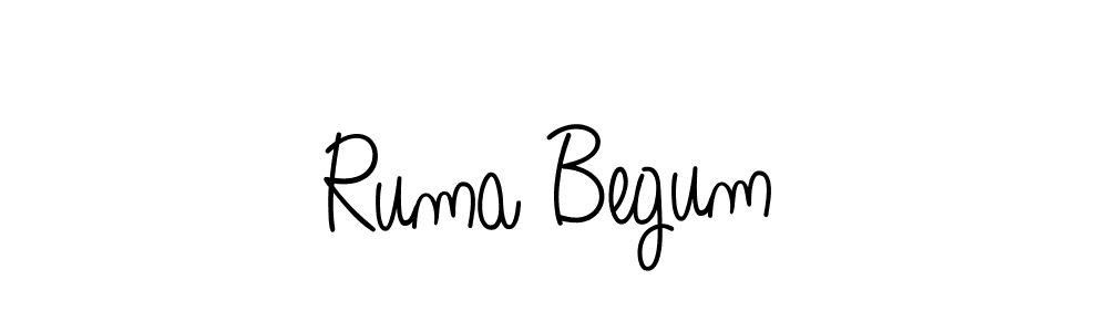 Make a beautiful signature design for name Ruma Begum. With this signature (Angelique-Rose-font-FFP) style, you can create a handwritten signature for free. Ruma Begum signature style 5 images and pictures png