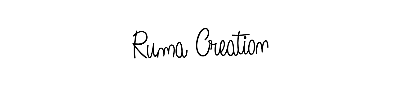 You should practise on your own different ways (Angelique-Rose-font-FFP) to write your name (Ruma Creation) in signature. don't let someone else do it for you. Ruma Creation signature style 5 images and pictures png