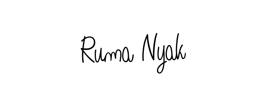 Use a signature maker to create a handwritten signature online. With this signature software, you can design (Angelique-Rose-font-FFP) your own signature for name Ruma Nyak. Ruma Nyak signature style 5 images and pictures png