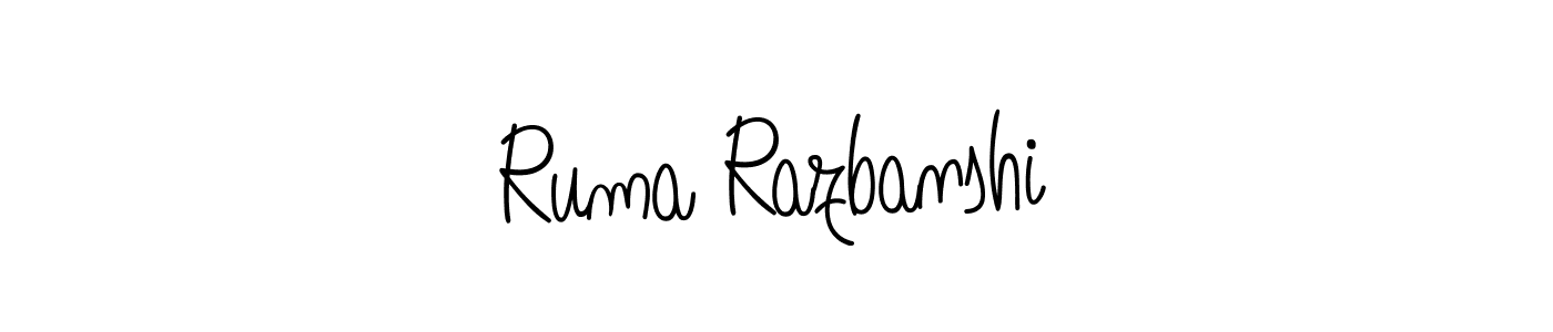 You can use this online signature creator to create a handwritten signature for the name Ruma Razbanshi. This is the best online autograph maker. Ruma Razbanshi signature style 5 images and pictures png