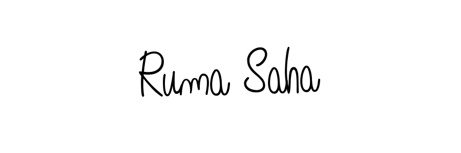 Make a beautiful signature design for name Ruma Saha. With this signature (Angelique-Rose-font-FFP) style, you can create a handwritten signature for free. Ruma Saha signature style 5 images and pictures png
