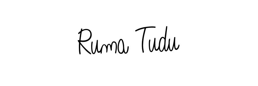 How to Draw Ruma Tudu signature style? Angelique-Rose-font-FFP is a latest design signature styles for name Ruma Tudu. Ruma Tudu signature style 5 images and pictures png