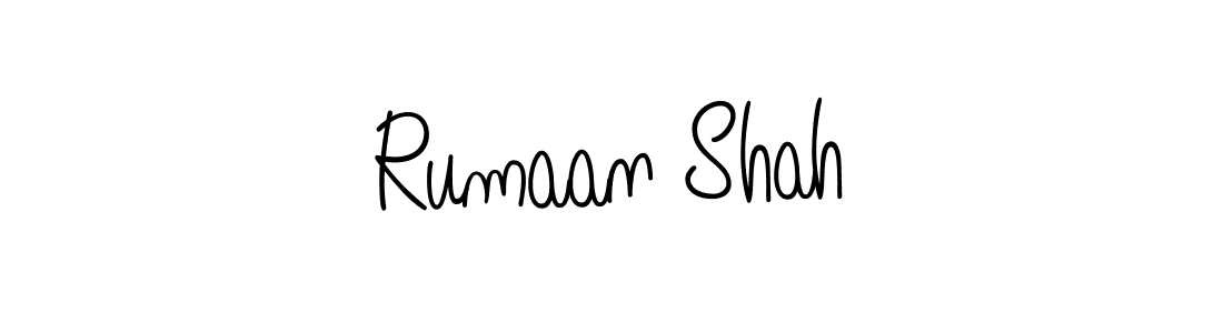How to make Rumaan Shah name signature. Use Angelique-Rose-font-FFP style for creating short signs online. This is the latest handwritten sign. Rumaan Shah signature style 5 images and pictures png