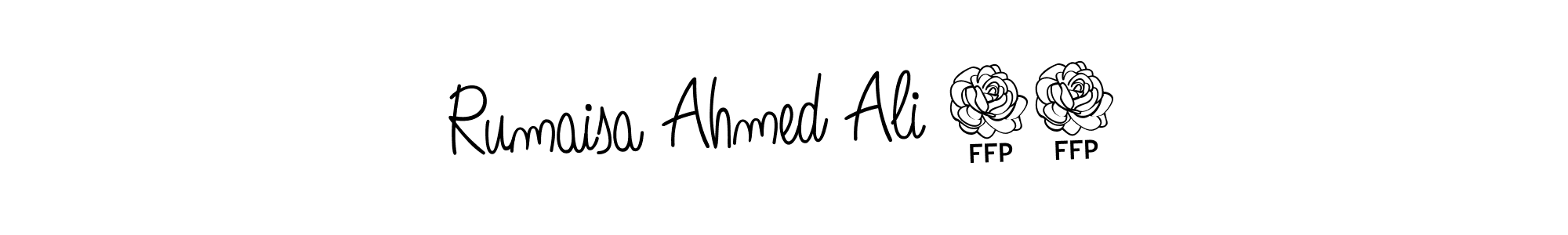 The best way (Angelique-Rose-font-FFP) to make a short signature is to pick only two or three words in your name. The name Rumaisa Ahmed Ali 07 include a total of six letters. For converting this name. Rumaisa Ahmed Ali 07 signature style 5 images and pictures png