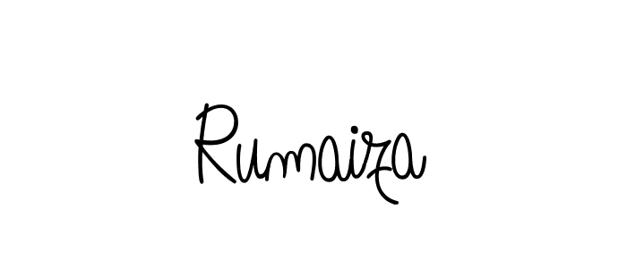 Create a beautiful signature design for name Rumaiza. With this signature (Angelique-Rose-font-FFP) fonts, you can make a handwritten signature for free. Rumaiza signature style 5 images and pictures png