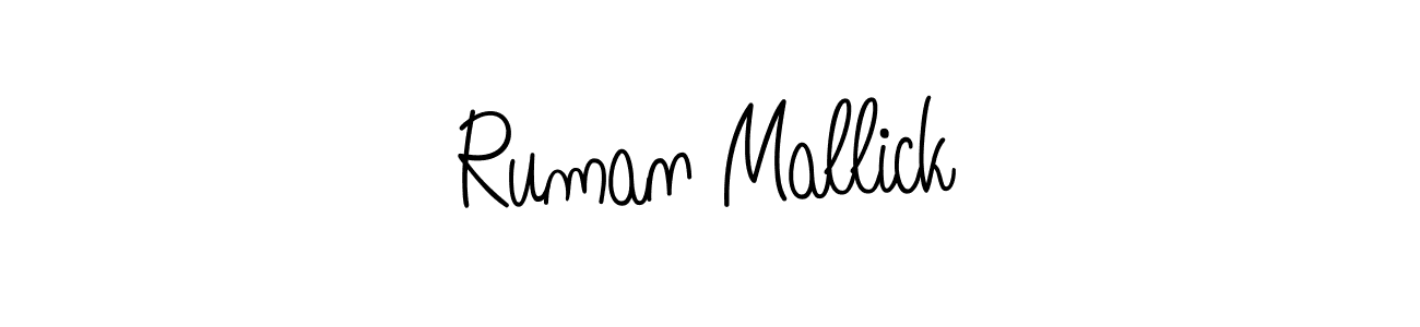 Design your own signature with our free online signature maker. With this signature software, you can create a handwritten (Angelique-Rose-font-FFP) signature for name Ruman Mallick. Ruman Mallick signature style 5 images and pictures png