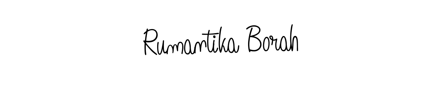 Also we have Rumantika Borah name is the best signature style. Create professional handwritten signature collection using Angelique-Rose-font-FFP autograph style. Rumantika Borah signature style 5 images and pictures png