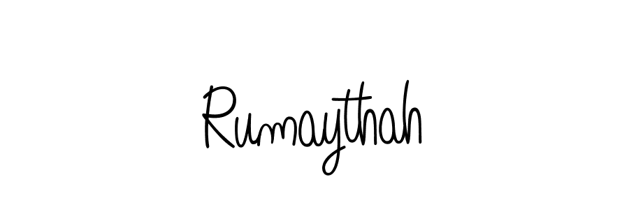 Design your own signature with our free online signature maker. With this signature software, you can create a handwritten (Angelique-Rose-font-FFP) signature for name Rumaythah. Rumaythah signature style 5 images and pictures png