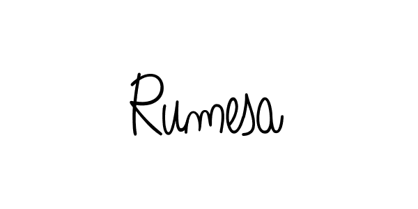 Create a beautiful signature design for name Rumesa. With this signature (Angelique-Rose-font-FFP) fonts, you can make a handwritten signature for free. Rumesa signature style 5 images and pictures png