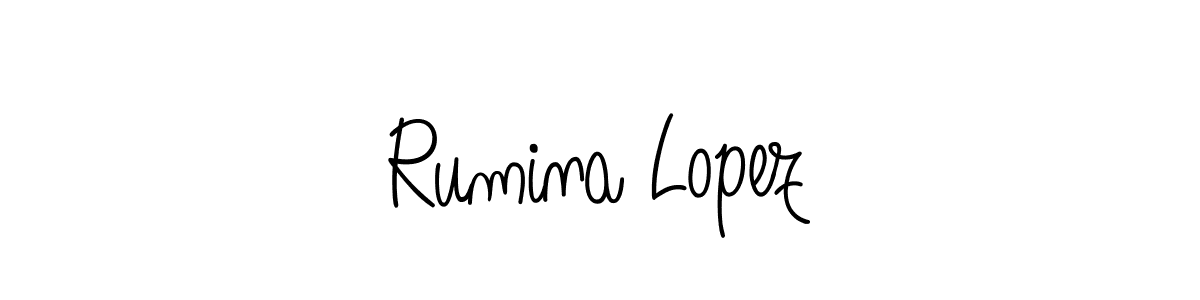 Angelique-Rose-font-FFP is a professional signature style that is perfect for those who want to add a touch of class to their signature. It is also a great choice for those who want to make their signature more unique. Get Rumina Lopez name to fancy signature for free. Rumina Lopez signature style 5 images and pictures png